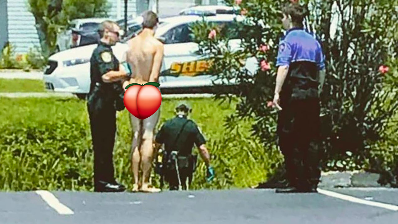 Our suspect, cuffed and naked