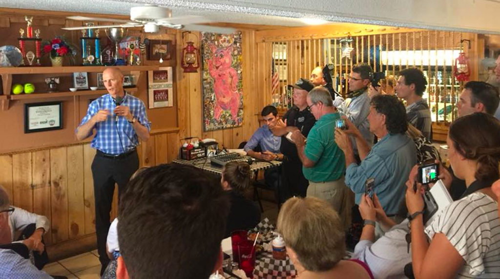 Rick Scott campaigning in Crestview