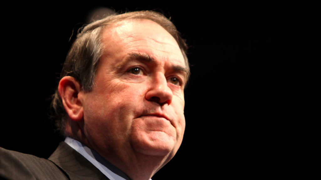 Mike Huckabee speaking at CPAC in Washington D.C. on February 10, 2012.