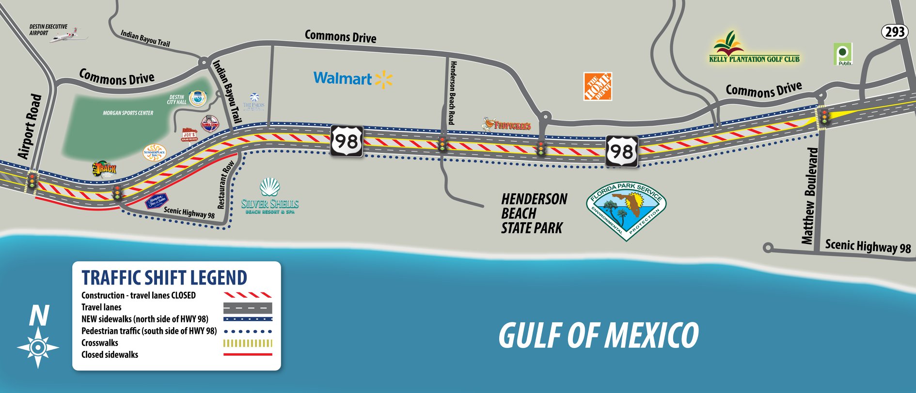 Graphic depicts the first traffic shift in Okaloosa County