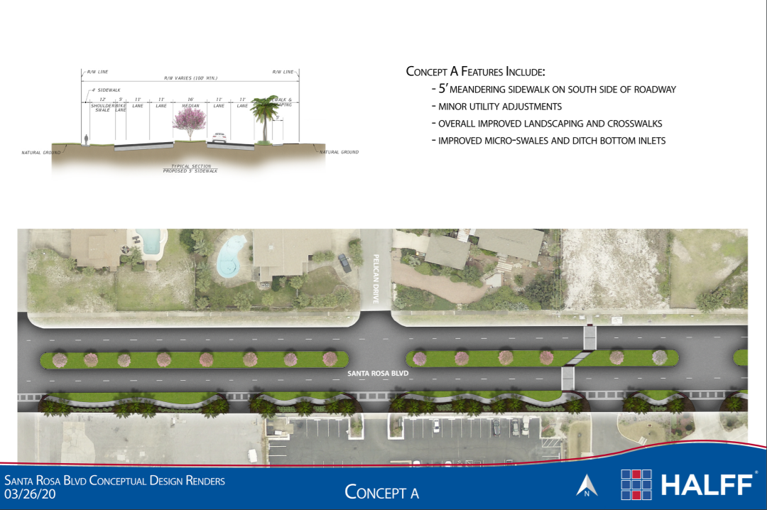 Town Hall Scheduled To Discuss Okaloosa Island Improvements   Okaloosa Island Concept A 