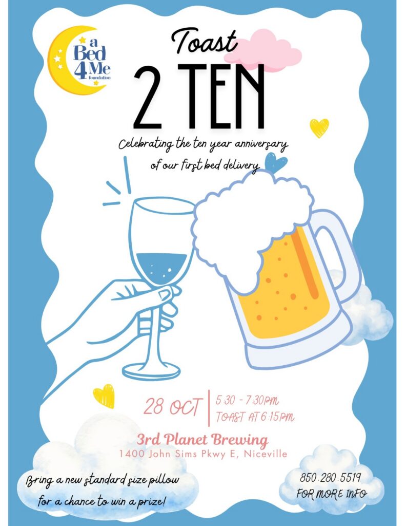 A Bed 4 Me Foundation's Toast 2 Ten: Celebrating 10 Years of Delivering Beds